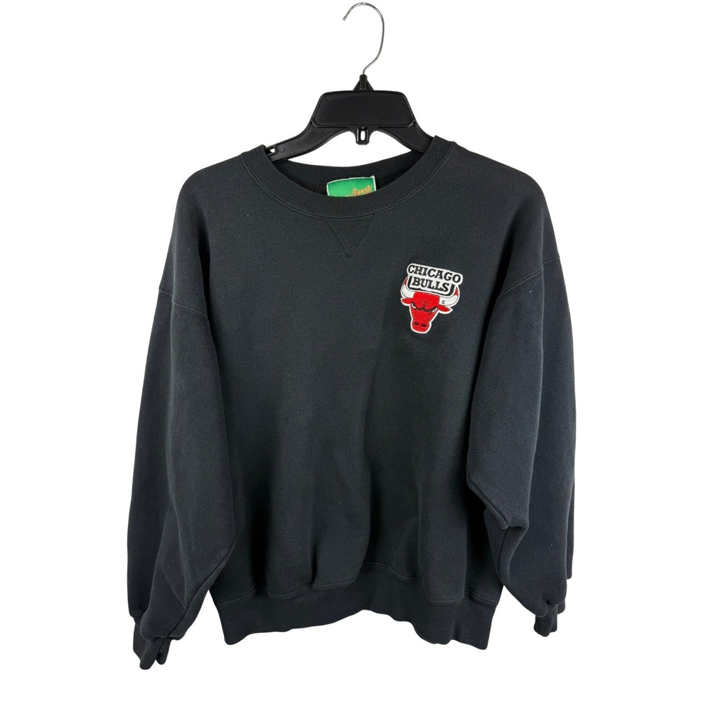 Vintage Chicago Bulls Sweatshirt Main Sports Black Embroidered Womens M